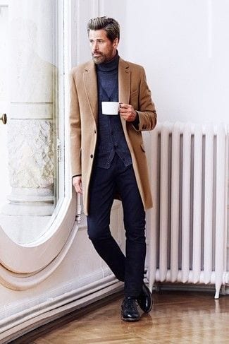 Light-Brown-Overcoat-with-turtle-neck-sweater-for-men-1