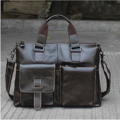 Leather Briefcase Bag for Men