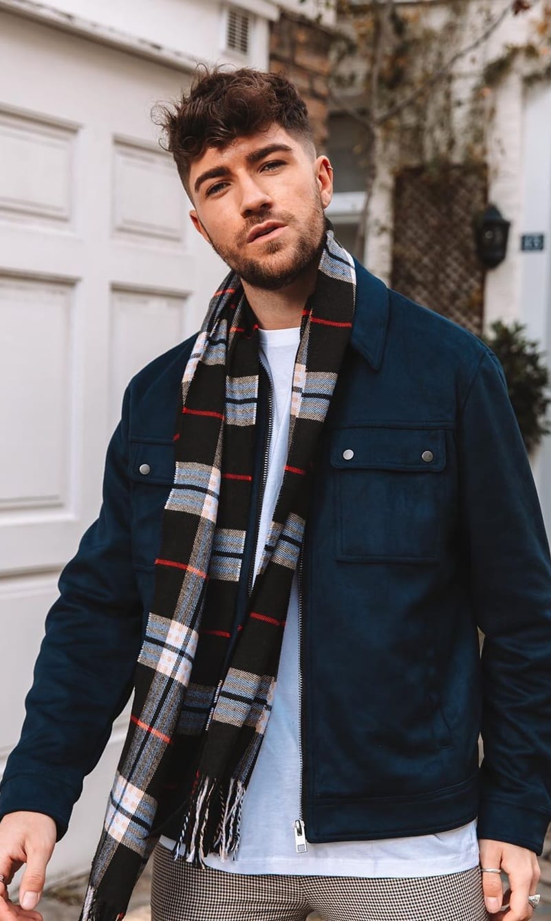 Plaid Scarf Style for Men