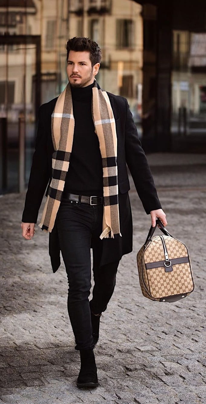 Plaid Scarves Style for Men