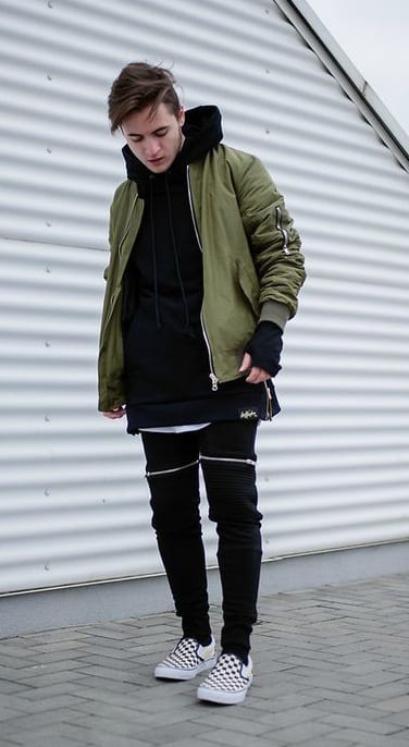green-bomber-jacket-with-black-hoodie-and-joggers-vans