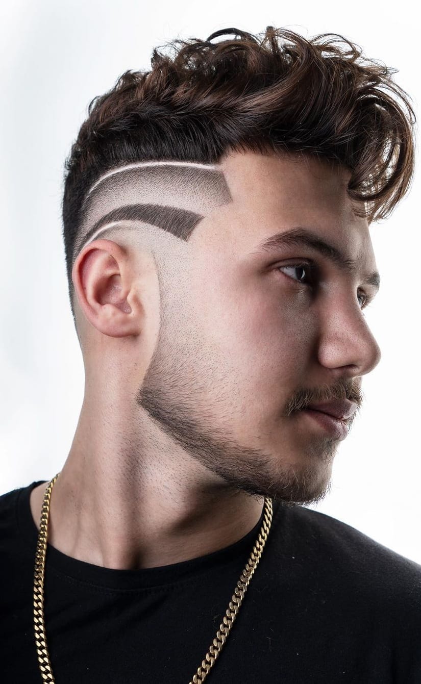 Skin Fade with Design Haircut for Men