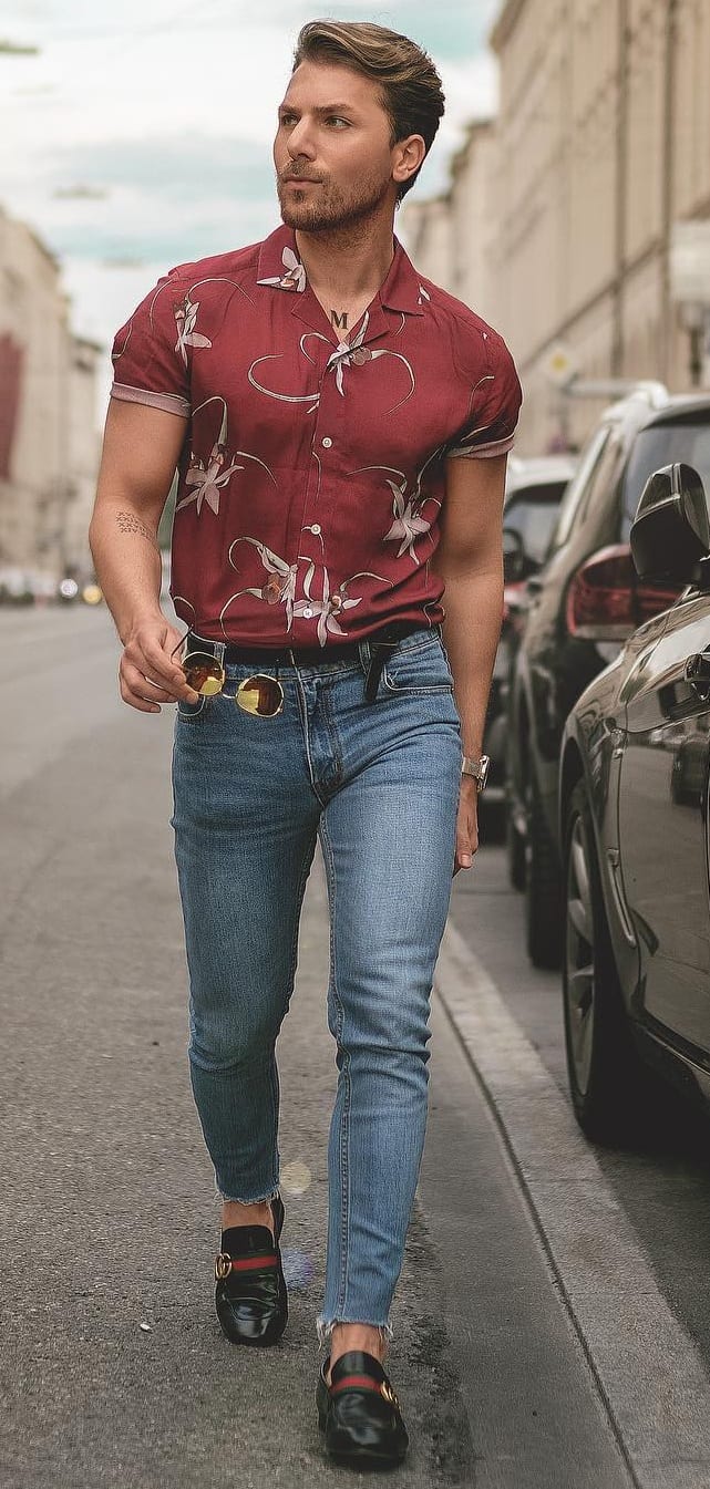 Cuban Collar Shirt- Jeans Outfit ideas