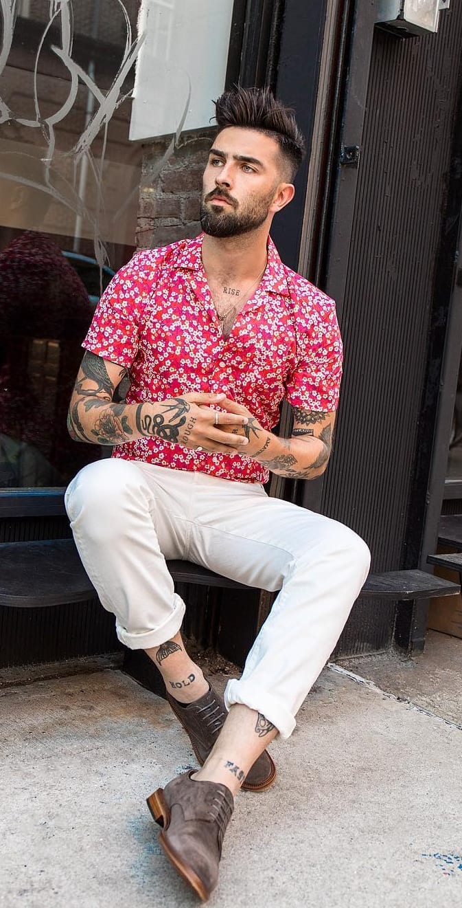 Pink Printed Shirt Ideas for Men