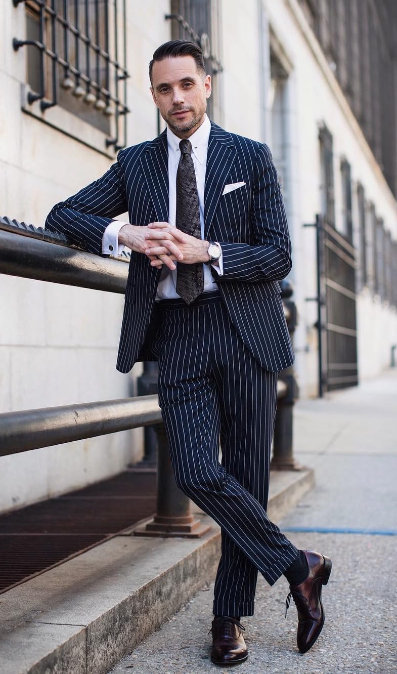 Pinstripe Suit Ideas for Men to try in March