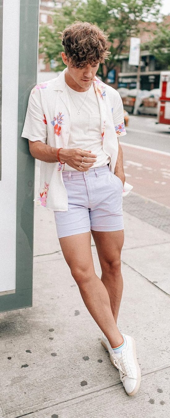 Undershirt- Unbuttoned Shirt-Shorts-Gay Fashion