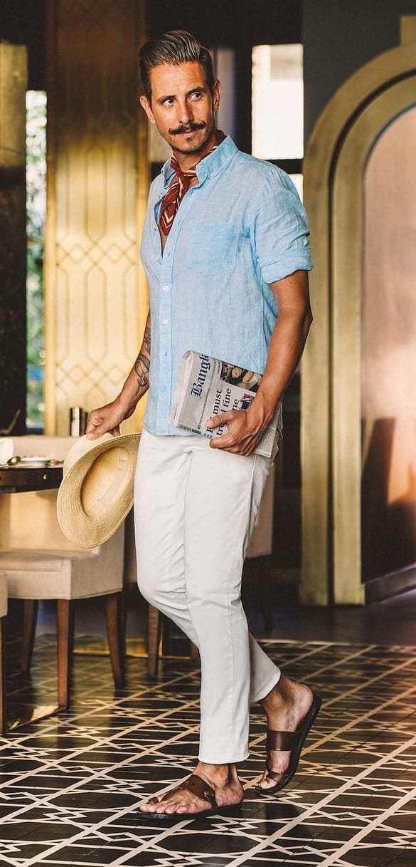 Linen Shirt- Trousers-Mens-Outfit-Ideas