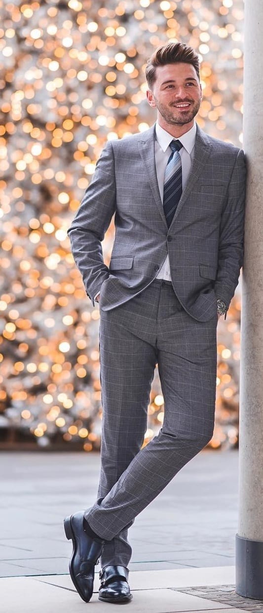 Buy Men's Light Grey Notch Lapel 3-piece Suit Sophisticated Business Attire  Contemporary Formal Suit, the Rising Sun Store, Vardo Online in India -  Etsy | Stylish mens suits, Light grey suit men,