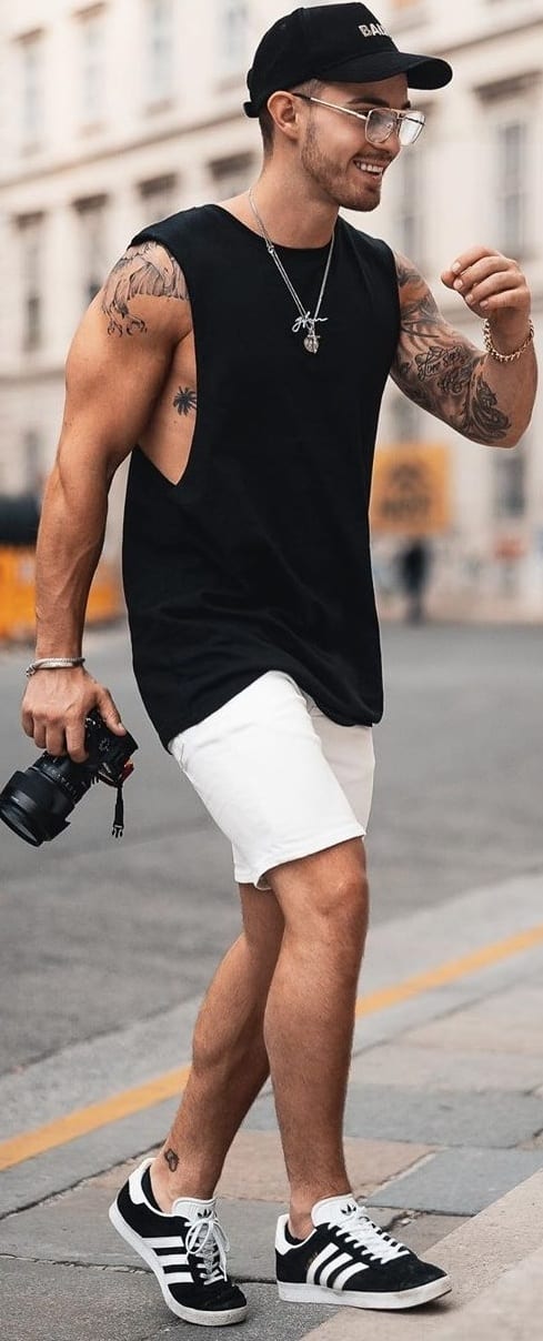 Mens Tank Top and Shorts Outfit for Summer
