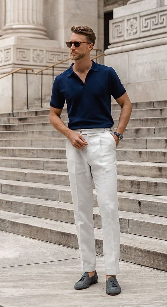 Polo Shirt- Trousers Summer Outfit Combinations