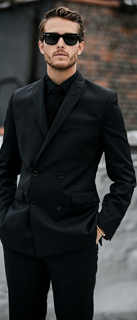 Black Funeral Suit Outfits