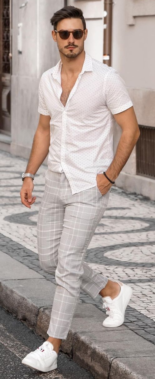 Mens white outfit store