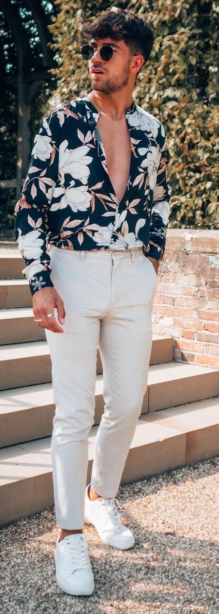 Floral Shirt Outfit Ideas for Summer