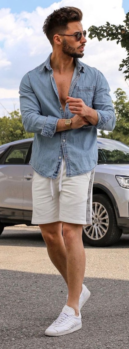 Chambray Shirt Outfit For Summers