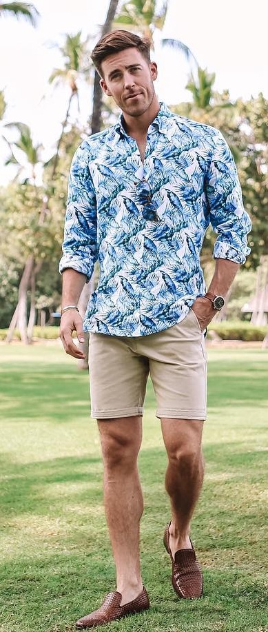 Floral Shirt- Bermuda Shorts- Outfit-For-Summer