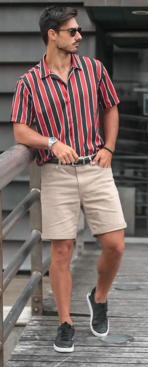 Striped Shirt and Bermuda Shorts for Summer