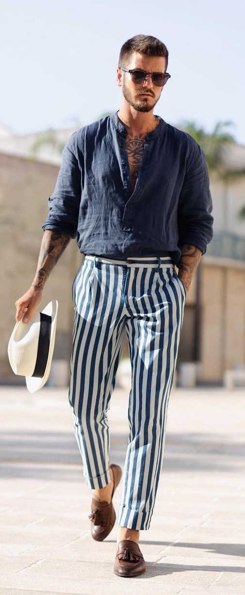 Striped Pants - Summer Bottoms for Men