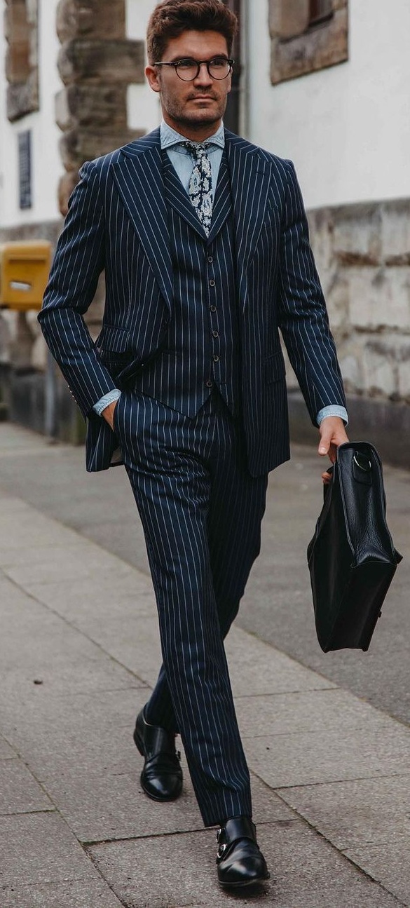 Blue Suit Outfit for Men
