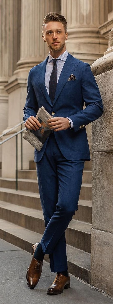 Blue Suit Outfit that will never go out of style