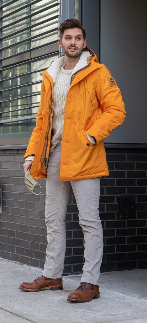 Carrot Orange Color Jacket- Sweater-Trouser- Outfit-for-fall