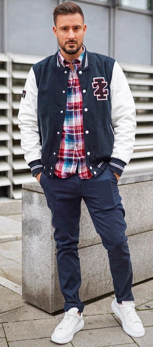 Cool Check Shirt and Bomber Jacket Combo- Streetstyle Outfit