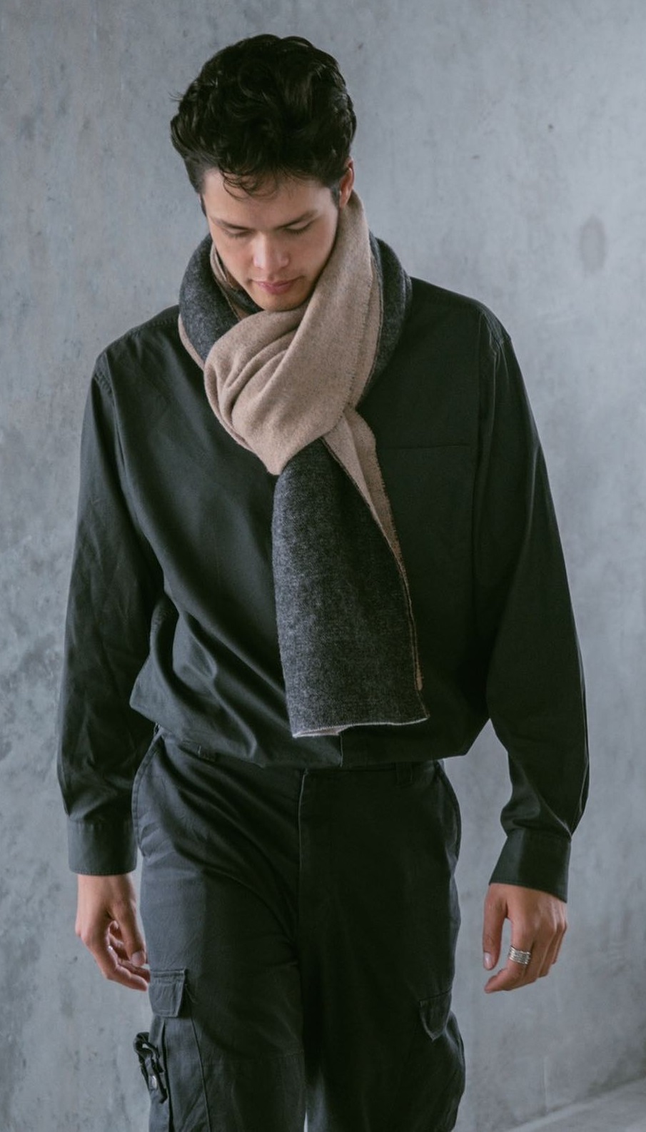 Scarf Layered over a turtle neck
