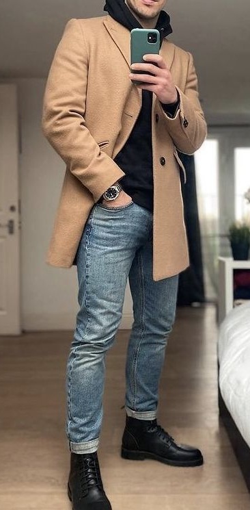 Overcoat outfit for date night in winters
