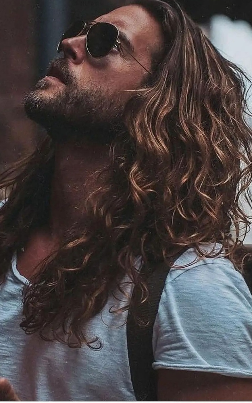 Curled Hair Hairstyle ideas for Men with long hair