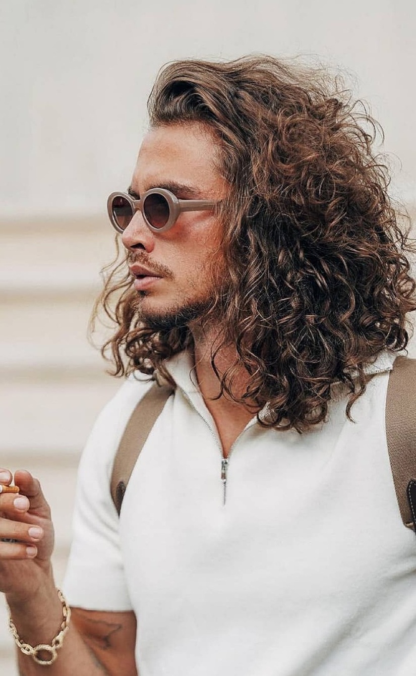 Curled Hair for a fas- Hairstyle ideas for Men with long hair