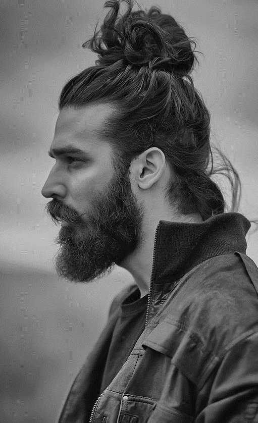 Messy Hair Bun - Mens Long Hair Ideas