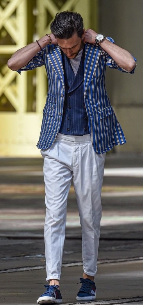 Printed Striped Suits - Suit Looks for Men