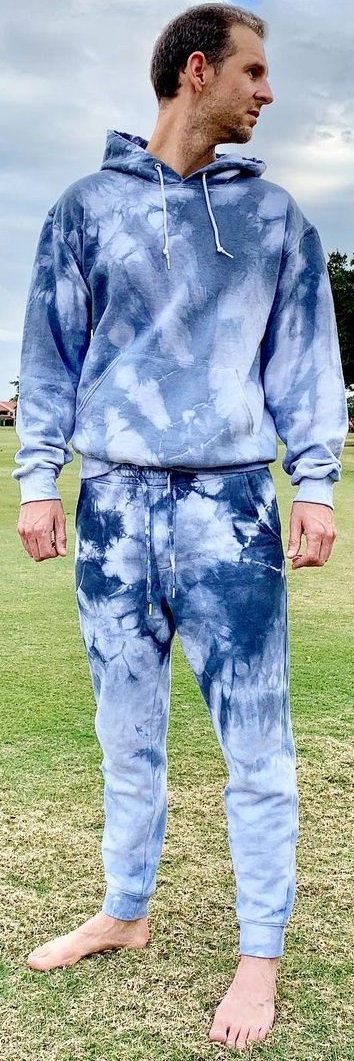 blue colored Tie Dye Jogger coordinates