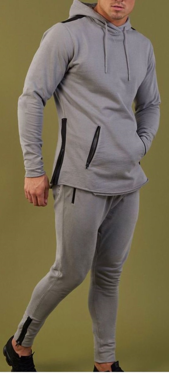 Hoodies with joggers for lounge wear in grey