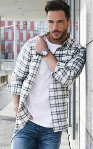 Summer Flannel outfit in cool white color