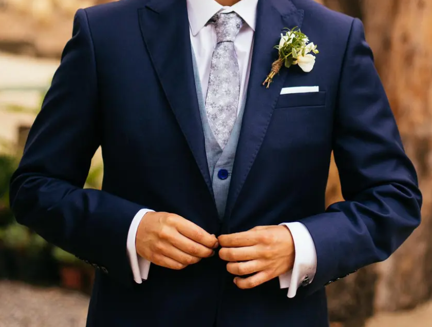 a semi-formal wedding attire with this tie