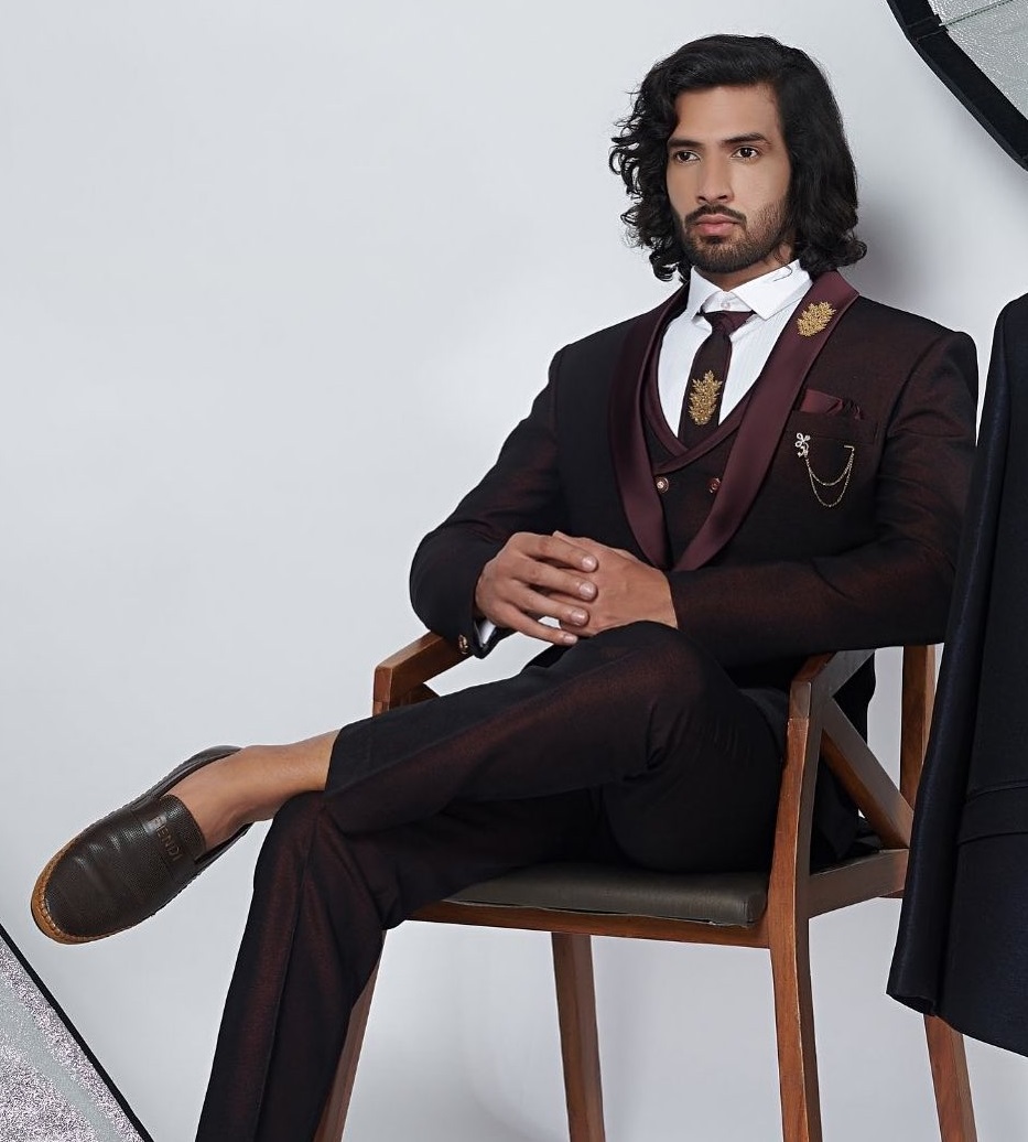 tie for cocktail attire in an elegant brown outfit
