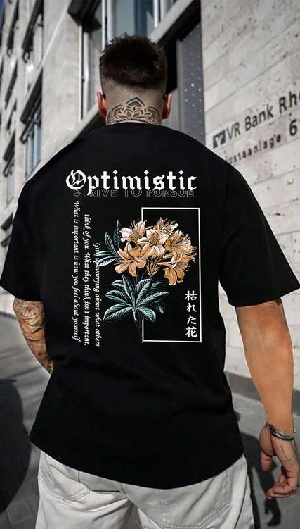 Astrophilia black back Printed Oversized T-shirt