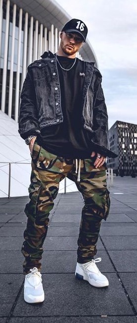 Cargo Pants with Demin Jacket