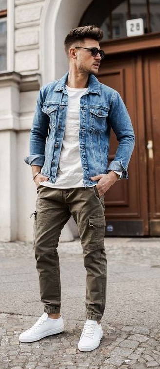 Demin Jacket with Cargo Pants