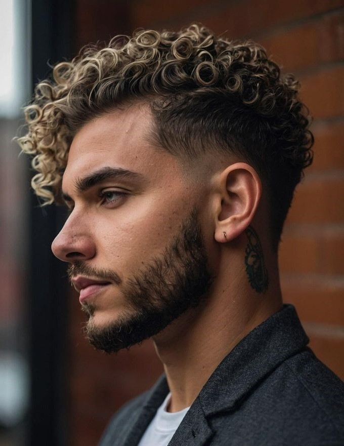 Curly Highlights For Men