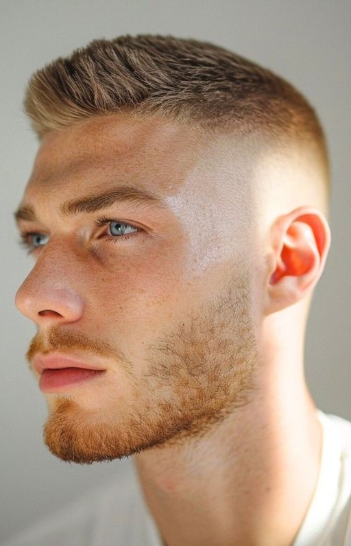 Textured Hairstyle with Stubble Beard