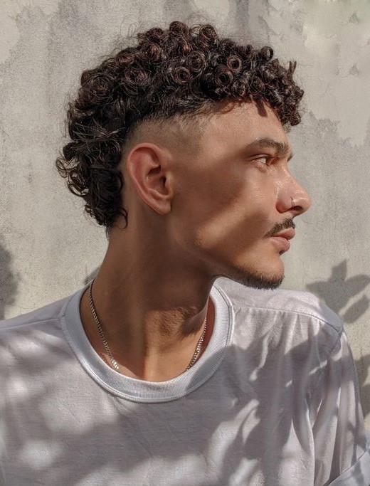 Classic Curly Mullet Haircut