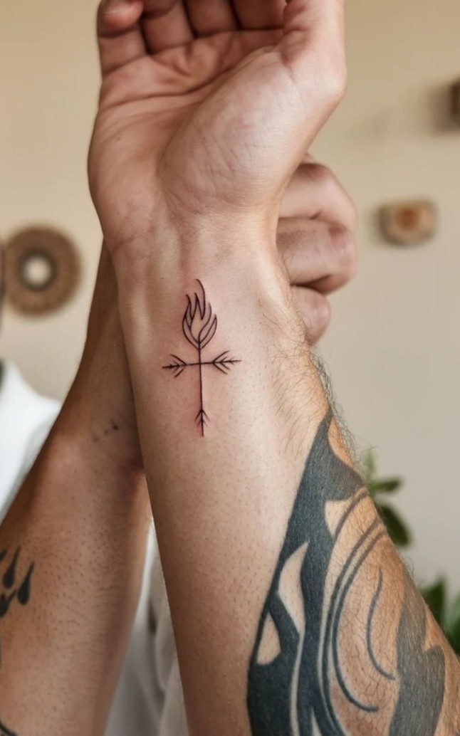 Cross Symbols Tattoo Near Wrist