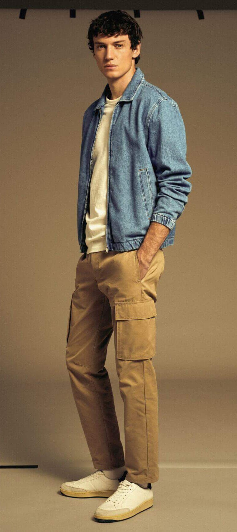 Denim Bomber Jacket with Jeans