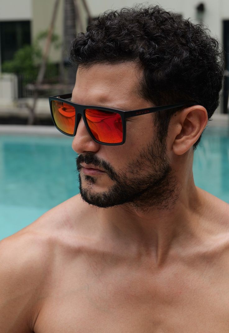 Polarized Black & Red Sunglasses