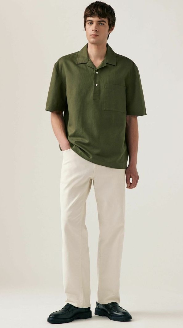 Liner T-shirt and Cream Trouser