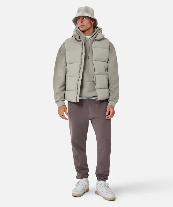 Quilted Vests Over Hoodies