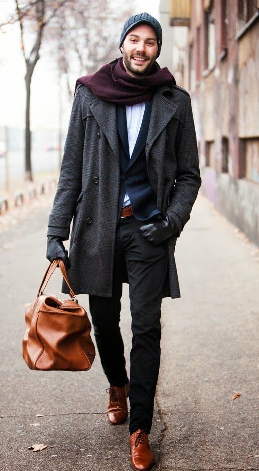 Beanie with Gloves and Scarf Winter Outfit